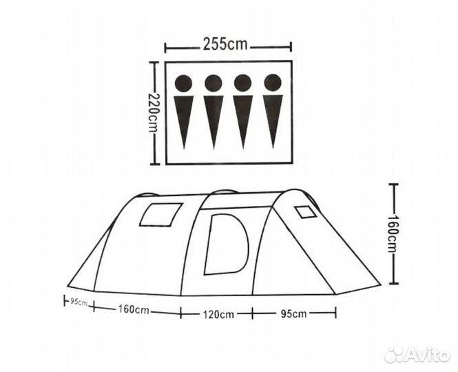 Палатка 4 местная