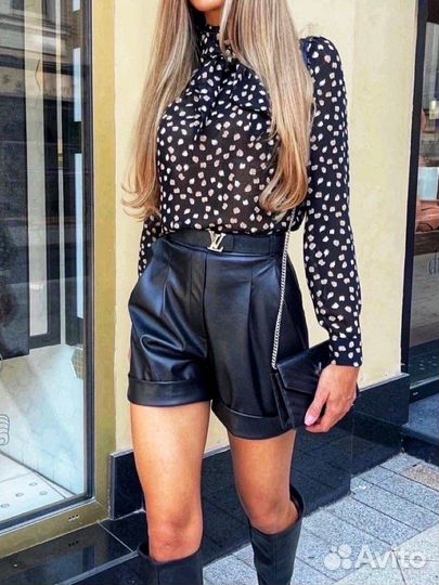 Шорты из эко кожи