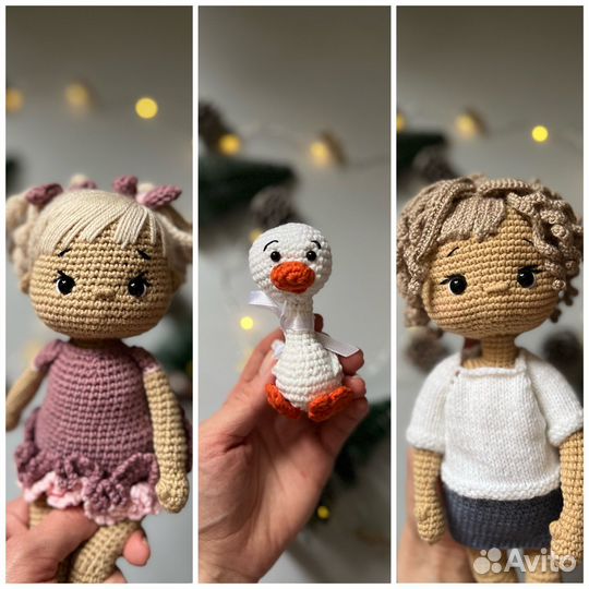 Вязаные игрушки ручной работы в ассортименте