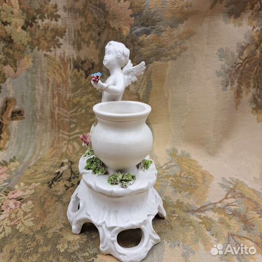 Старинный подсвечник, фарфор, Италия