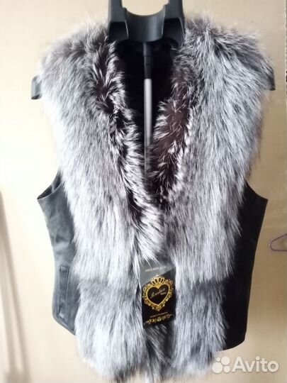 Кожаный жилет женский