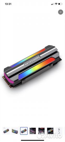 Алюминиевый argb радиатор для M.2 SSD