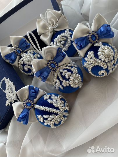 Набор новогодних шаров 5шт к коробе