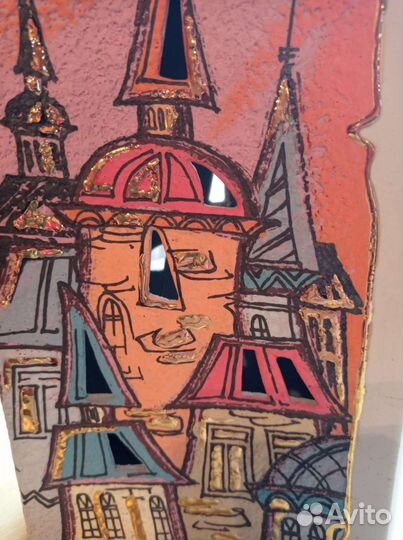 Бутылка керамическая декоративная