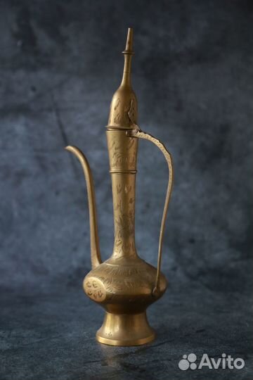 Кувшин Кумган Индия Латунь Винтаж Ручная работа