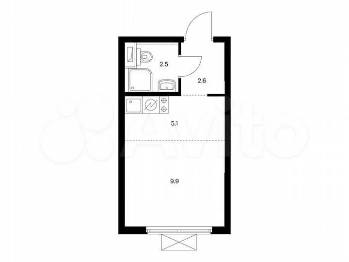 Квартира-студия, 20,1 м², 11/19 эт.