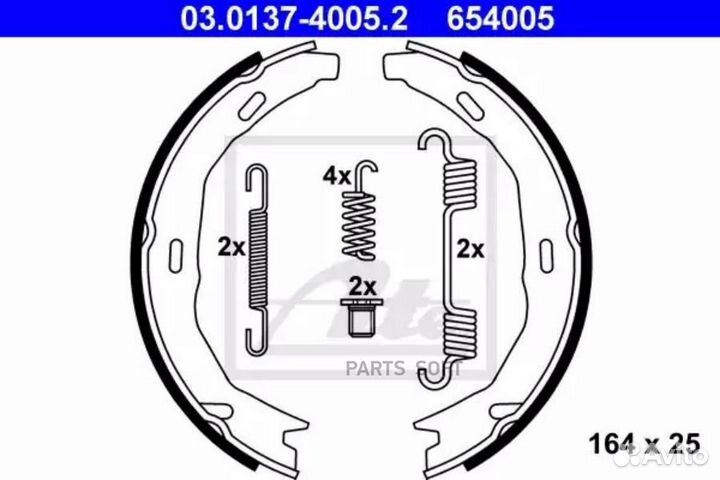 ATE 03-0137-4005-2 Колодки торм.бараб.164x25
