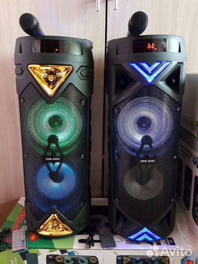 Колонки портативные большие с микрофоном