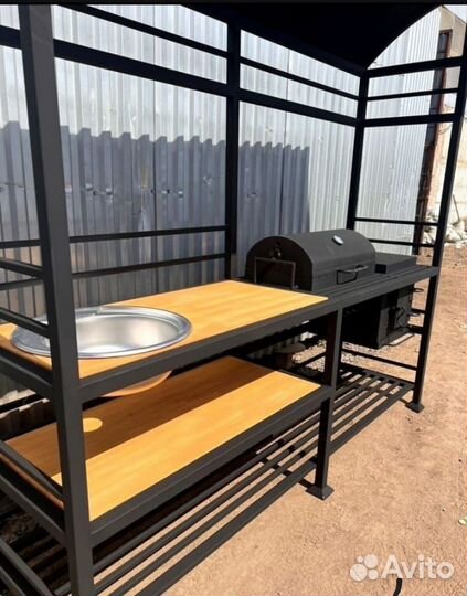 Мангалы в стиле лофт с крышей