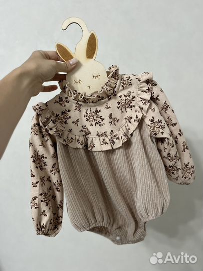 Нарядное боди для девочки 74-80 +повязка