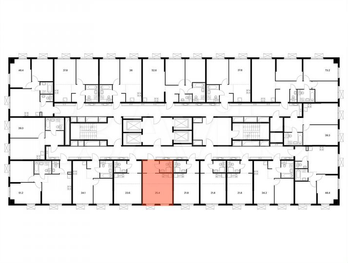 Квартира-студия, 25,4 м², 6/24 эт.