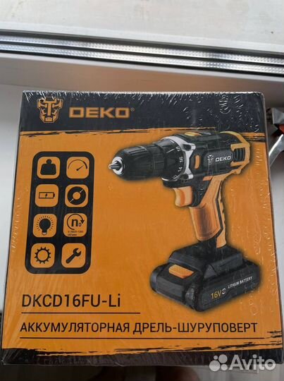Аккумуляторная дрель шуруповерт Deko dkcd16FU-Li