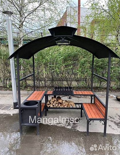 Мангал с печью под казан