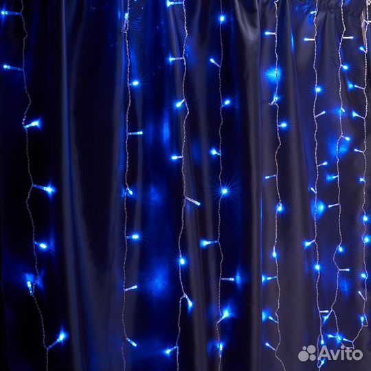 Гирлянда светодиодный занавес CL24 3*3м синий