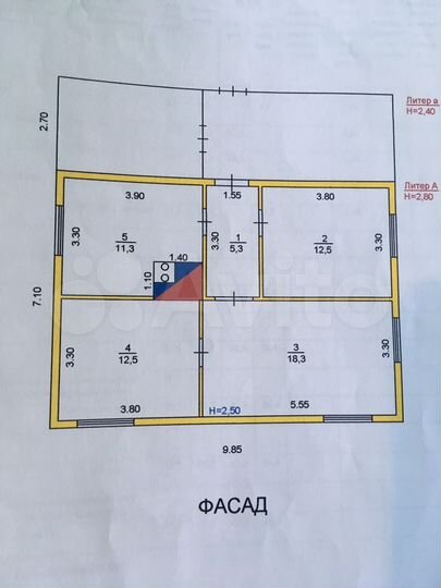Дом 60 м² на участке 25 сот.