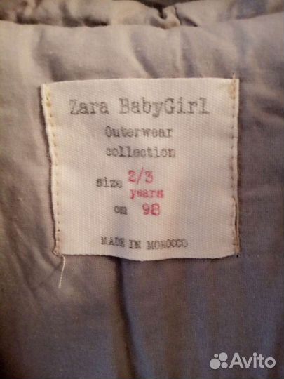 Zara шубка на девочку, 96 см