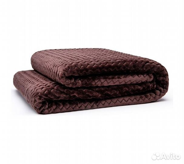Плед GoodNight Велсофт 180х200, коричневый