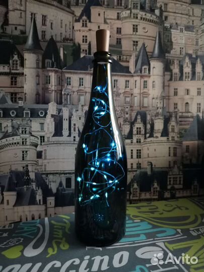 Подарочная бутылка с гирляндой