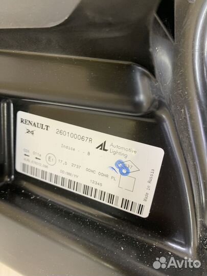 Фара Renault duster Прав
