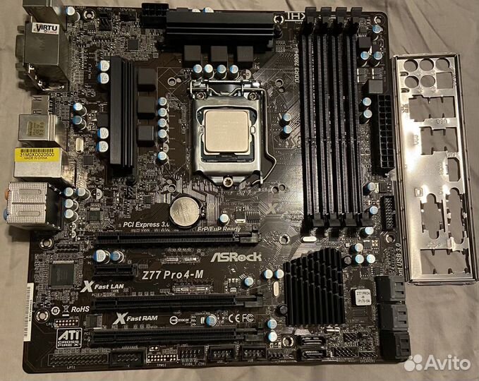 Материнская плата ASRock Z77 Pro4-M + i7 3770