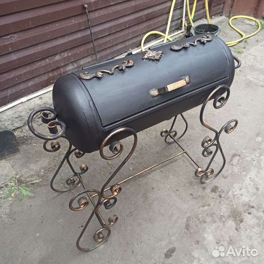Мангал из газового баллона+ковка