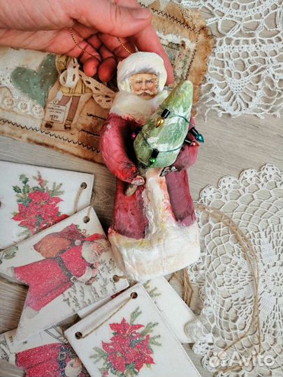 Ёлочные игрушки из ваты