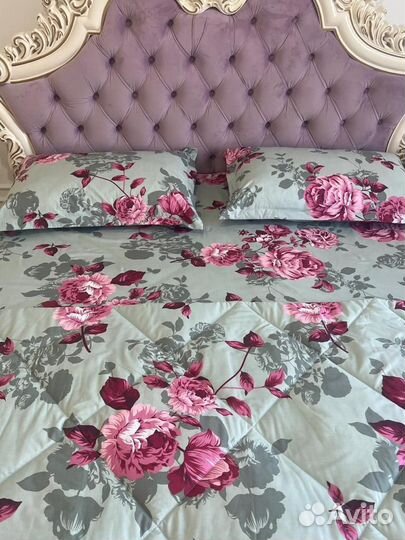 Постельное белье евро с одеялом