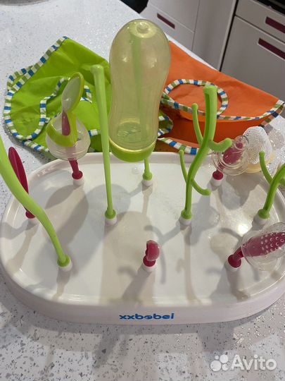 Подставка для сушки, ниблер, бутылочка с ложкой