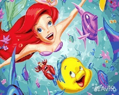 Картина по номерам Paintboy Русалочка Ариэль 40*50