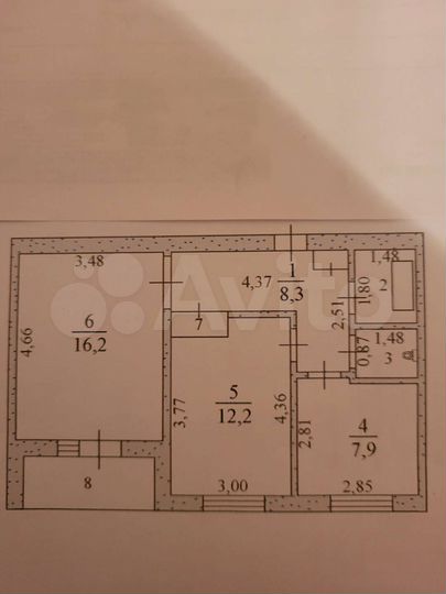 2-к. квартира, 49,5 м², 4/5 эт.