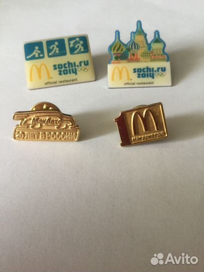 Значки Макдоналдс 4 шт