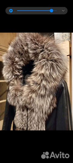 Кожаная куртка с мехом чернобурки