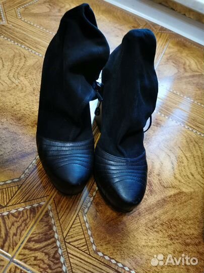 Ботильоны замшевые кожаные натуральные