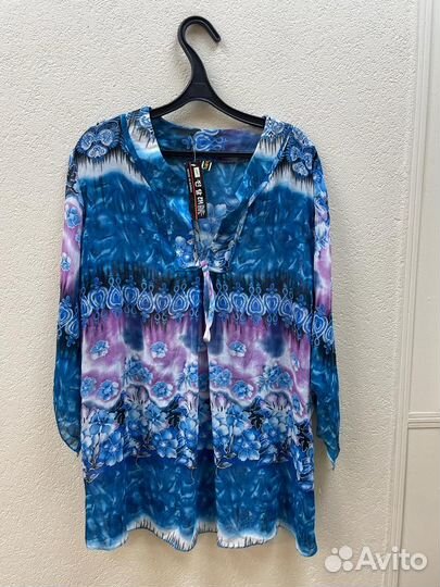 Туника женская голубого цвета новая с биркой р 54