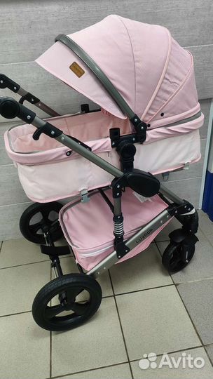 Коляска детская luxmom555w розовая новая