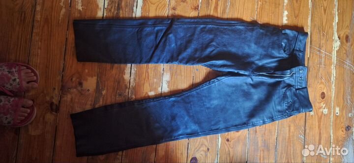 Брюки кожаные байкерские