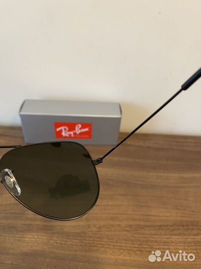 Солнцезащитные очки Ray Ban черные авиатор стекло