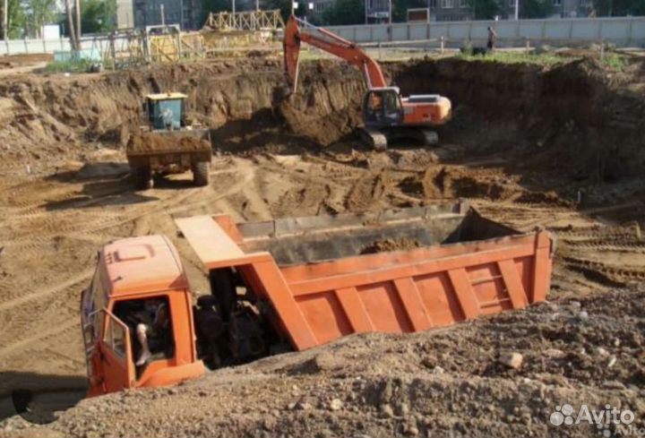 Котлованный грунт на поднятия участка