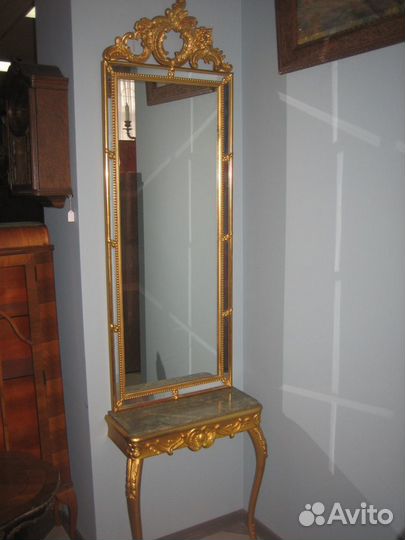 Антикварное зеркало с консолью, 1890-годы