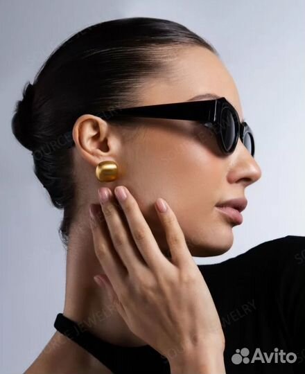 Серьги квадрат матовые