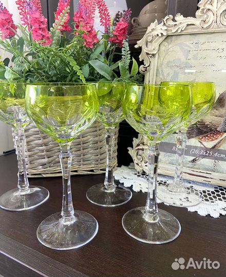 Шикарные фужеры из цветного немецкого хрусталя