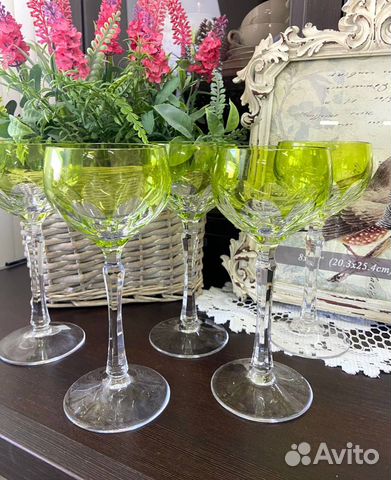 Шикарные фужеры из цветного немецкого хрусталя