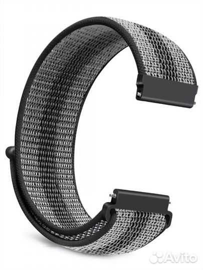 Нейлоновый ремешок для часов серо-черный