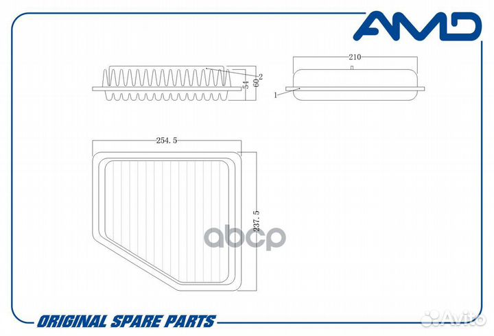 Фильтр воздушный 17801-31120 amdjfa117 AMD
