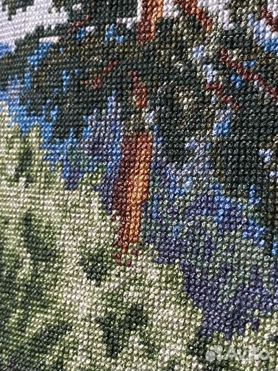 Картина вышитая крестом ручная работа 55х80 см