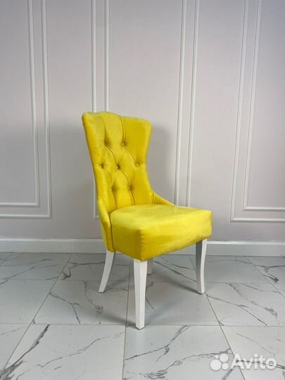 Стул в каретной стяжке Венеция, желтый