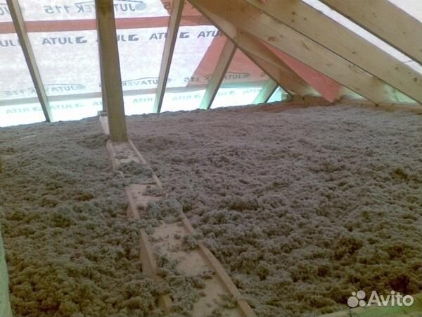 Утепление дома эковатой