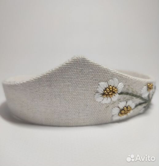 Ободок ручной работы с вышивкой в наличии