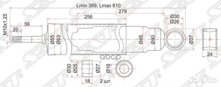 Амортизатор передний MMC canter FE2#/FE43#/FE44