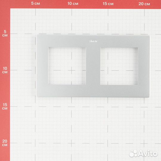 Рамка Simon 24 Harmonie 2400620-033 двухместная универсальная алюминий